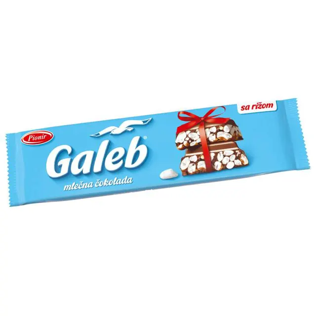 Cokolada mlecna sa rizom Galeb 180g Galeb