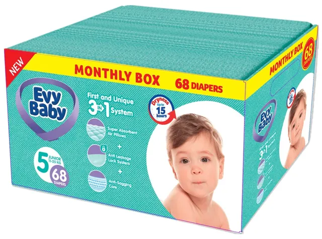 PELENE BOX 3U1 JUNIOR5 68/1 EVY BAB 68 kom EVY BABY