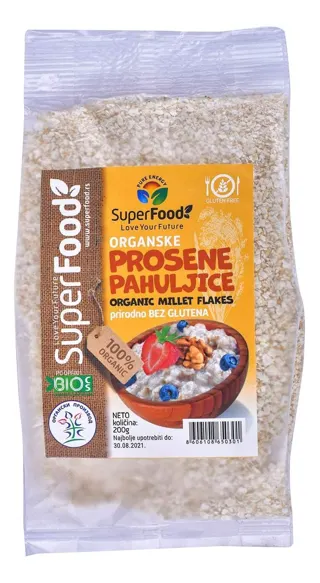 PROSENE PAHULJICE BEZ GLUTENA 200 GR ORGANIC SUPERFOOD