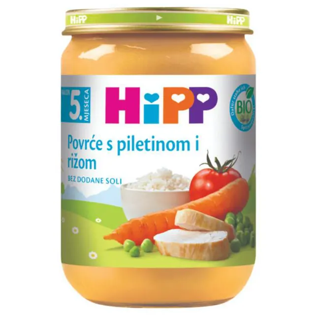 Kasica Hipp piletina,pirinac,povce 190g Hipp
