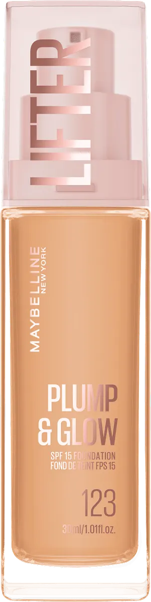 MAYBELLINE PLUMP&GLOW tečni puder 123