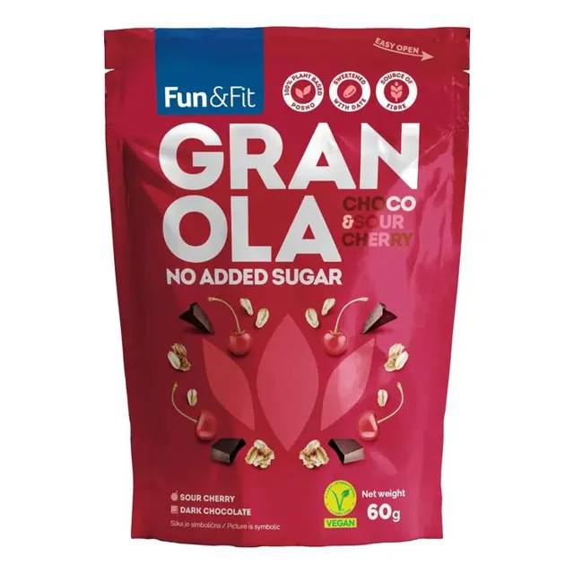 ŽITARICE GRANOLA COKO VISNJA 60GR FUN&FIT FUN&FIT