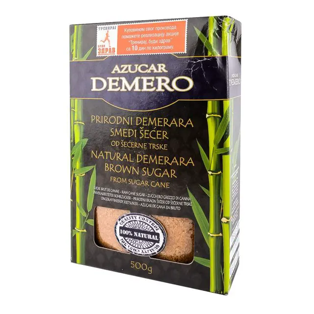 Secer smedji nerafin.Demerara 500g Demerara