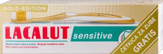 PZ LACALUT SENSITIVE 75ML + CETKICA ZA ZUBE GOLD