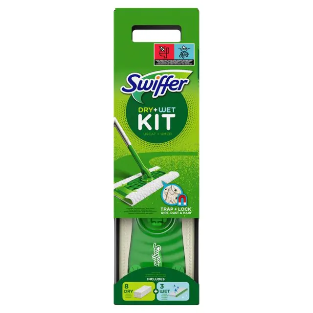 Set Mop drska+dopune(8dry+3wet) Swiffer Swiffer