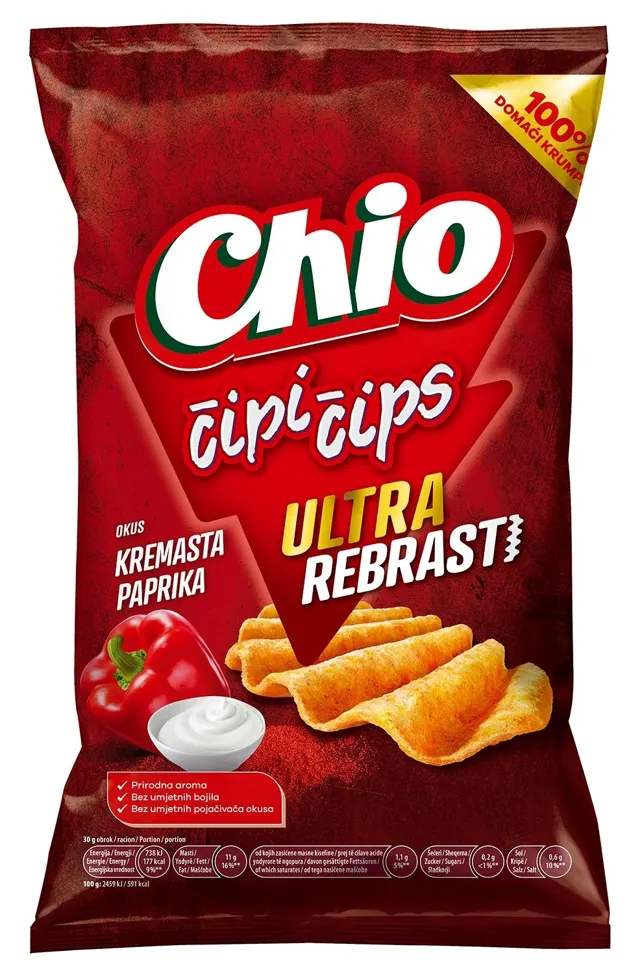 CHIO CHIPS ULTRA REBRASTI KREMASTA PAPRIKA V. 80g ATLANTIC BRANDS - INTERSNACK