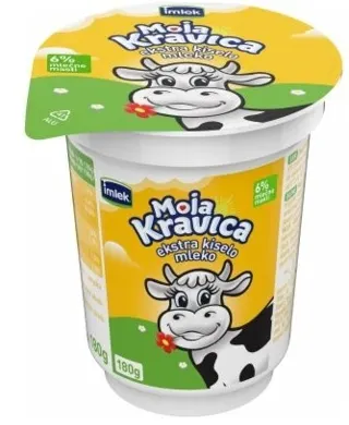 KISELO MLEKO EXTRA 6% MOJA KRAVICA 180G IMLEK AD