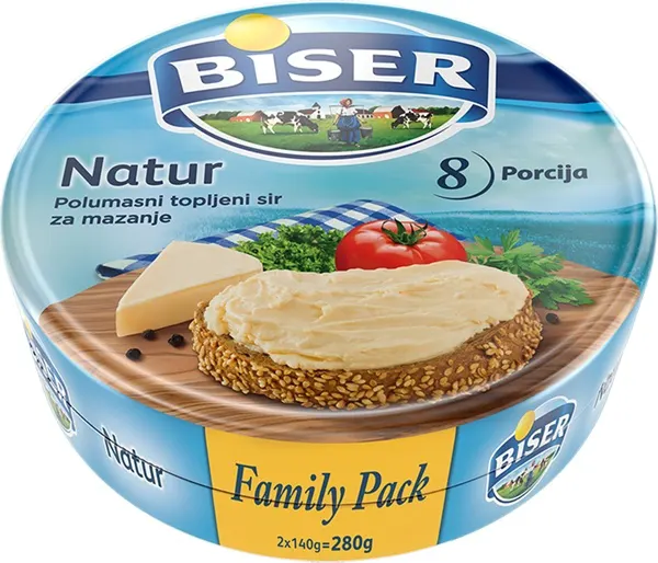SIR TOPLJENI MLEKOPRODUKT BISER NATUR 35%MM 2X140G MLEKOPRODUKT