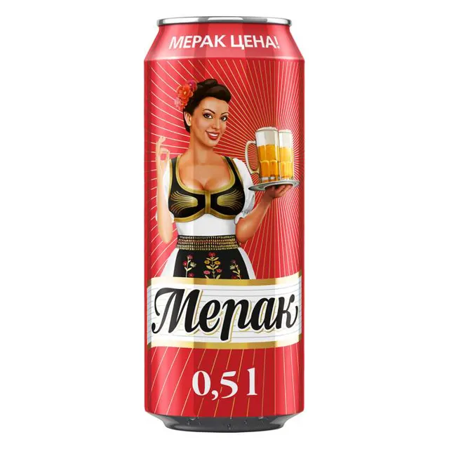 Pivo svetlo Merak limenka 0.5l Merak
