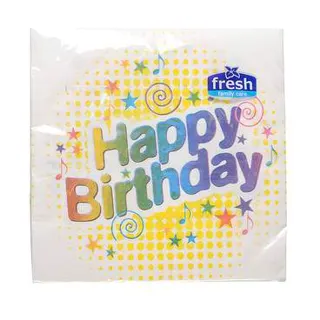 Salvete FRESH 33/20 3sl dekor Happy Birthday 22