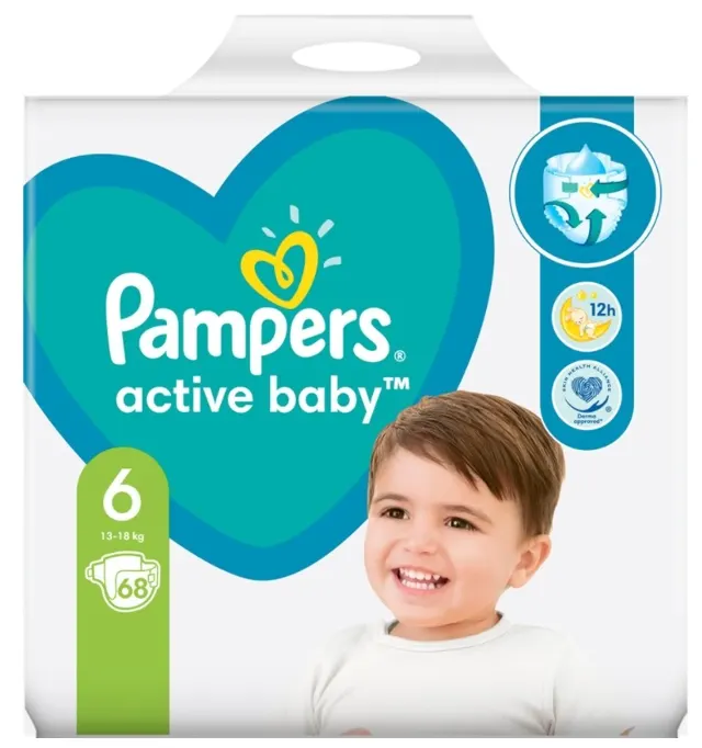 PELENE PAMPERS 6 GPP 13-18KG 68/1 PAMPERS