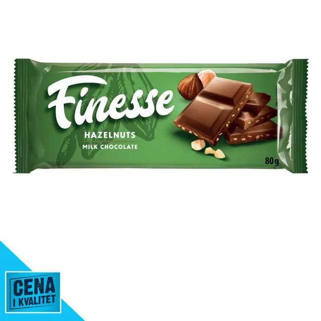 ČOKOLADA ML SECKANI LEŠNIK 80G FINE FINESSE