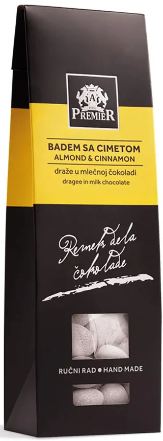 DRAŽEJE ČOKOLADNE BADEM CIMET 100G PREMIER