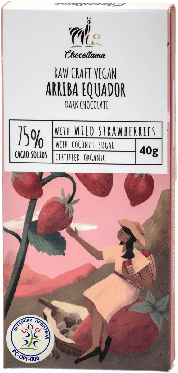 Chocollama čokol. sa div. jagod. org.40g Chocollama