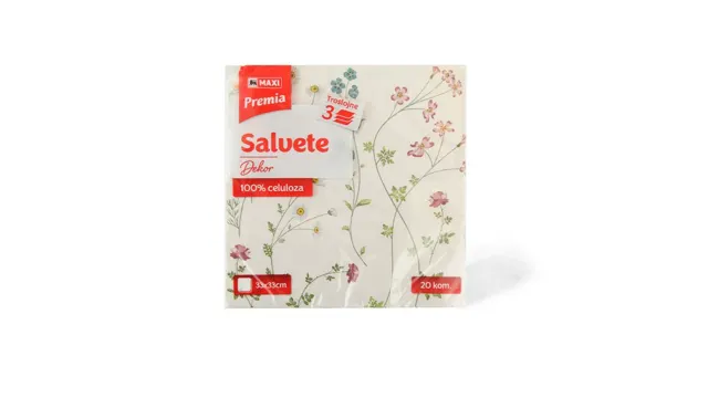 Salvete Dekor 3 cvetne Premia 3sl 33/20 Maxi