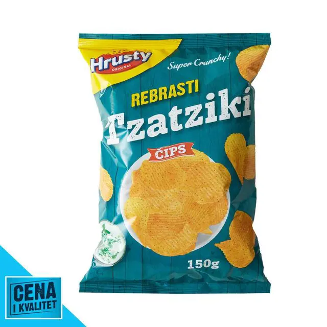 ČIPS TZATZIKI REBRASTI 150G HRUSTY HRUSTY