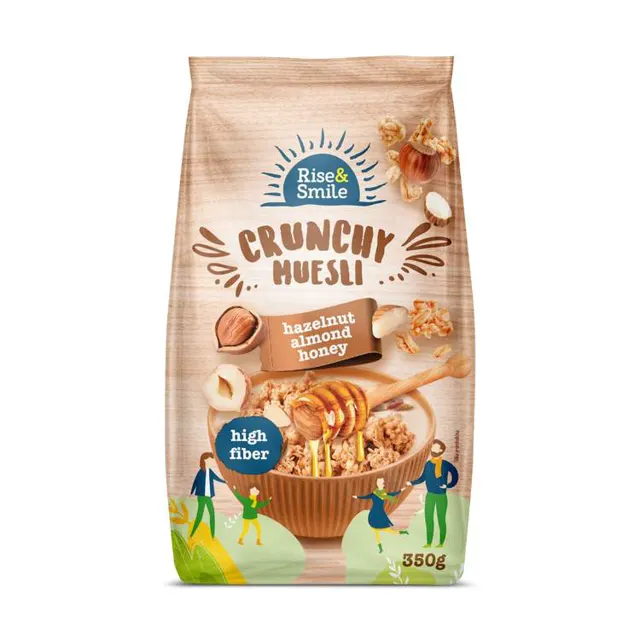MUSLI CRUNCHY ORAŠ MED 350G RISE&SM RISE&SMILE