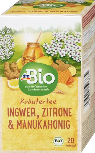 dmBio čaj đumbir, limun, manuka 20x2g