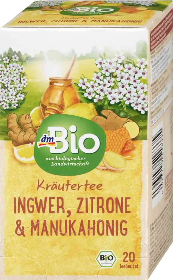dmBio čaj đumbir, limun, manuka 20x2g dmBio