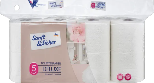 S&S toalet papir Deluxe 5-sl. 8/1 Sanft&Sicher