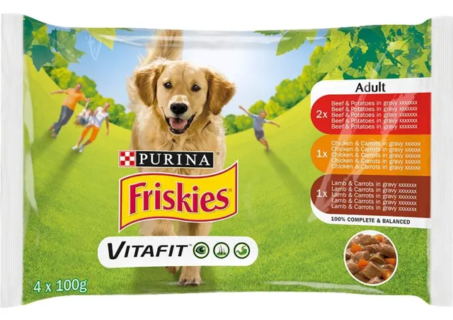 HRANA ZA PSE FRISKIES ADULT MESO 4X85G NESTLE PURINA