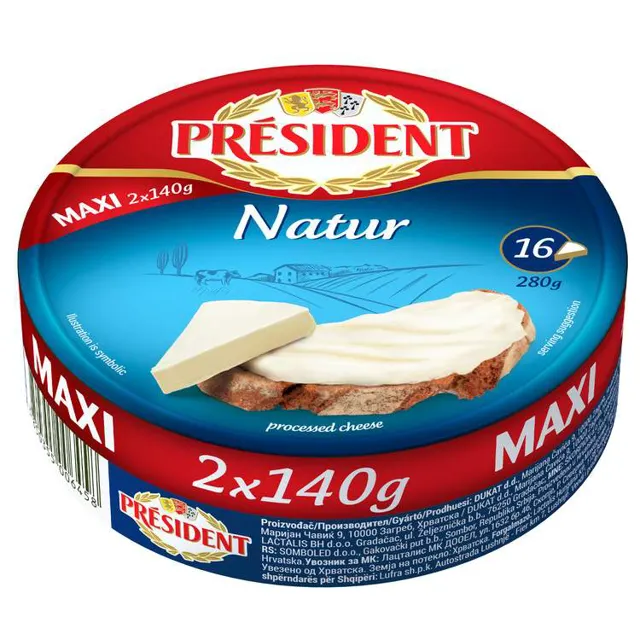 Sir topljeni natur President 280g President
