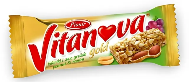 BAR ZITNI VITANOVA GOLD KIKIRIKI I SUVO GROZDJE 30G PIONIR