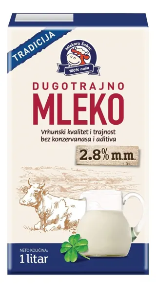 UHT mleko 2,8 %mm, 1 l