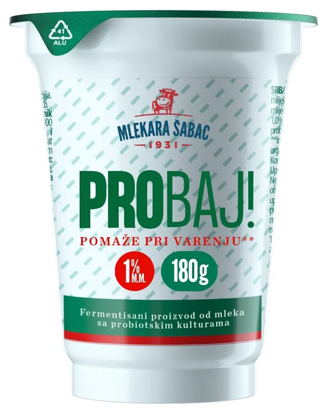Probaj 1% MM 180g / 3,6 kg Mlekara Šabac