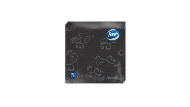 Fresh dekor premium salveta crna 25/1 FRESH