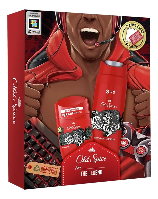 SET M OLD SPICE XMAS WOLFT+CARDS OLD SPICE