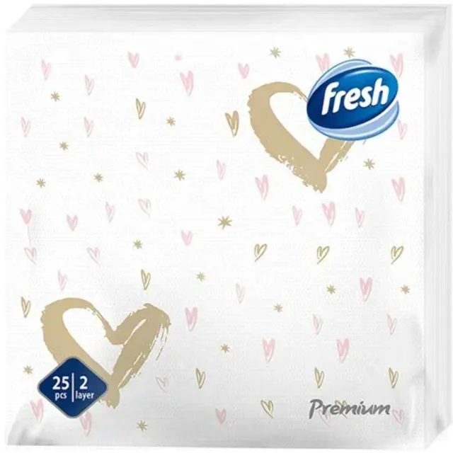 Salveta premium srca Fresh 25/1 38x38 Fresh