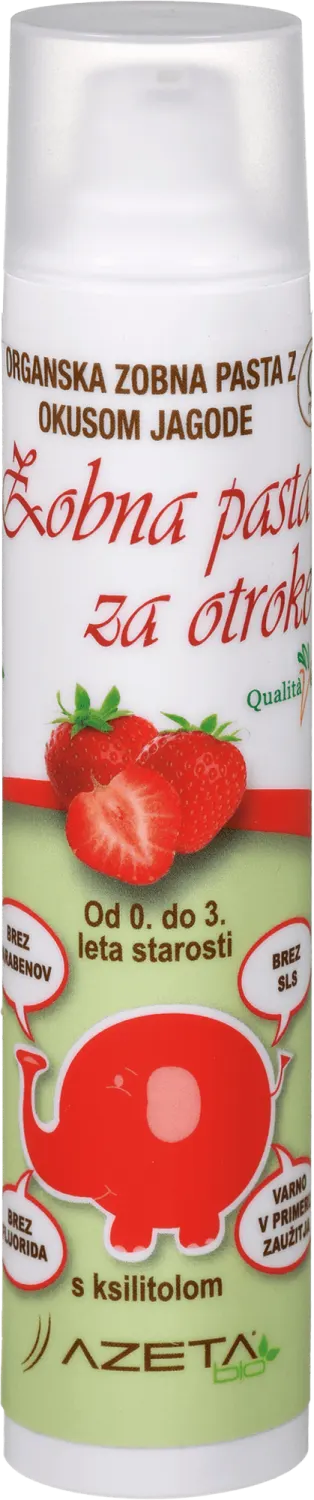 AZETAbio pasta za zube 0-3g jagoda 50ml Azeta