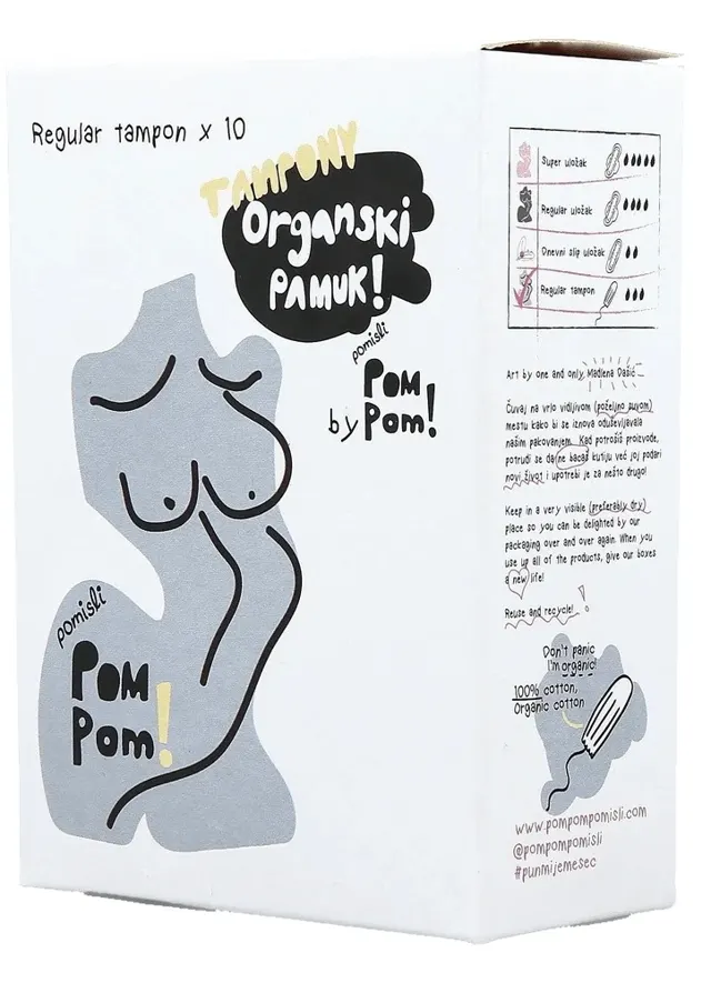 TAMPONI REGULAR ORG PAMUK 10/1 POM POM POM