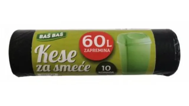 KESE ZA SMEĆE CRNE 60L BAŠ BAŠ 10/1 BAS BAS