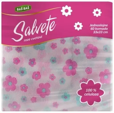 SALVETE 1SL ROZE CVETOVI 33X33 BAŠ BAŠ 60/1 BAS BAS
