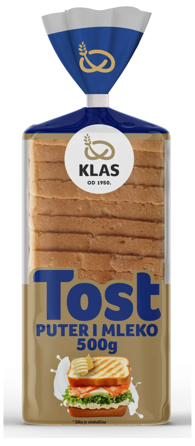 HLEB TOST PUTER-MLEKO 500G AS