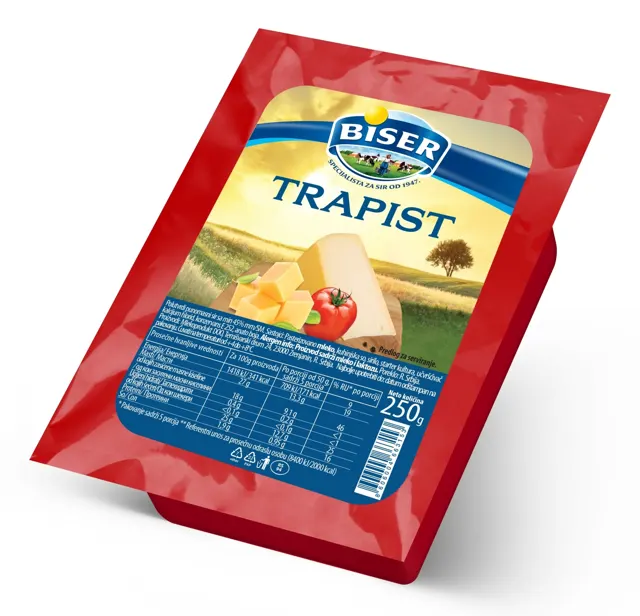 SIR MLEKOPRODUKT BISER TRAPIST PUNOMASNI 45% 250G MLEKOPRODUKT