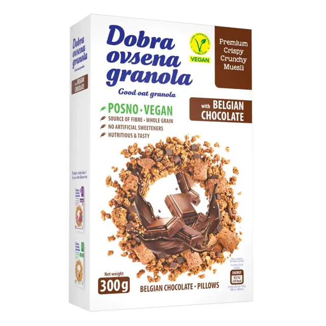 Dobra ovsen.granola sa belgij.cokol.300g Dobra ovsena kasa