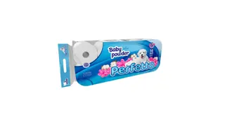Toalet papir 10/1 3sl Baby puder PERFETTO 8