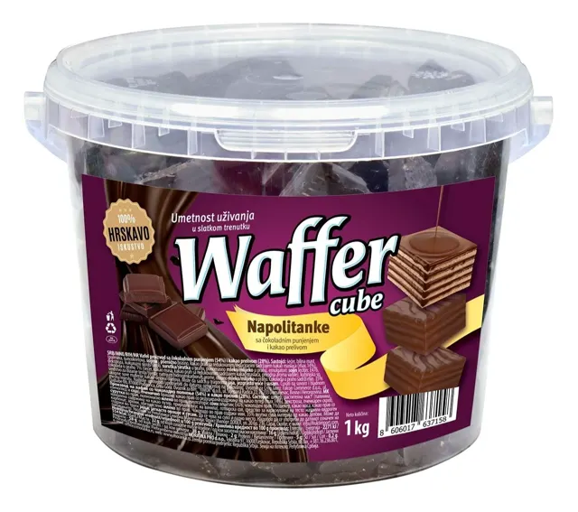 NAPOLITANKA WAFFER COKO KOCKA PRELIVENA 1kg MORAVKA