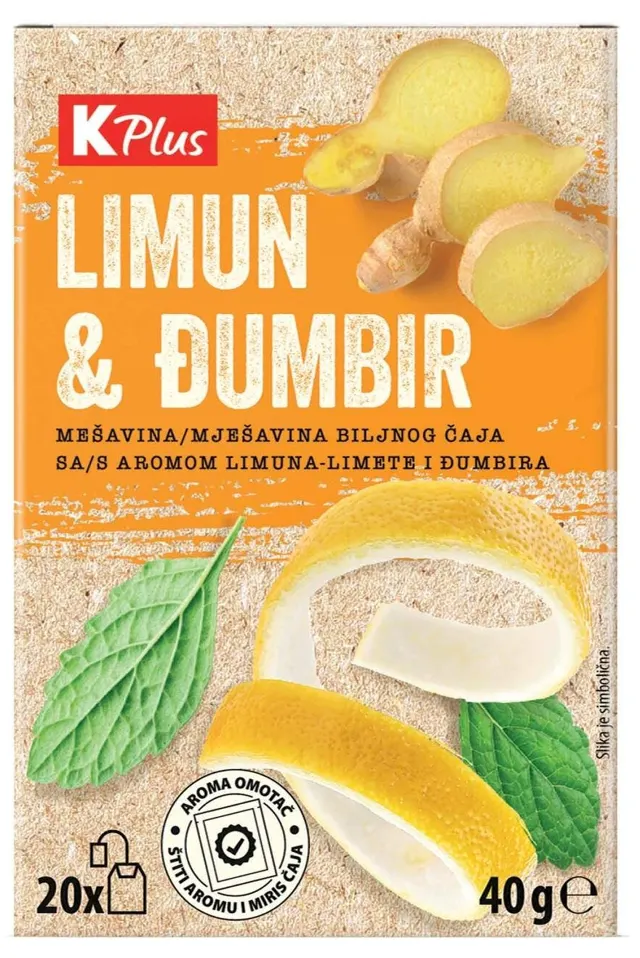 ČAJ ĐUMBIR&LIMUN 40G K PLUS K PLUS
