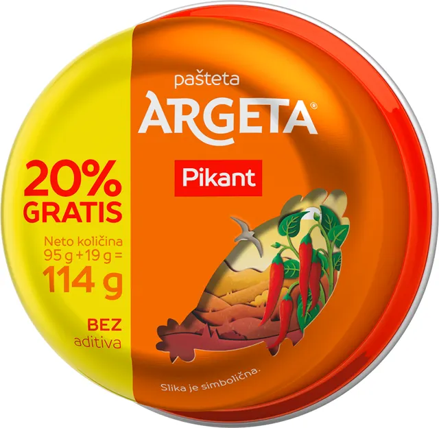 Argeta pikant pasteta 114g 10017658 ARGETA