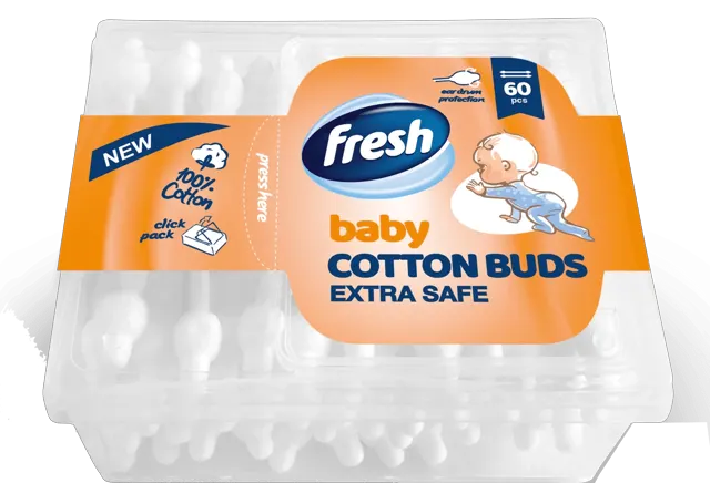Fresh baby štapići za uši sa graničnikom 60/1 1 kom FRESH