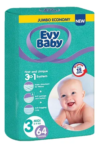 PELENE EVY BABY JUMBO 3 3U1 MIDI 5-9KG 64KOM