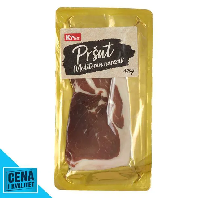 PRŠUT MEDITERAN SLAJS 100G K PLUS K PLUS
