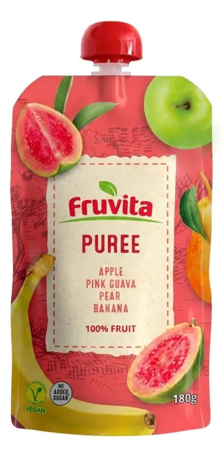 SOK PUREE APPLE,PINK GUAVA,PEAR,BANANA 180gr
