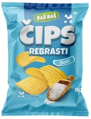 ČIPS REBRASTI SLANI BAŠ BAŠ 150G