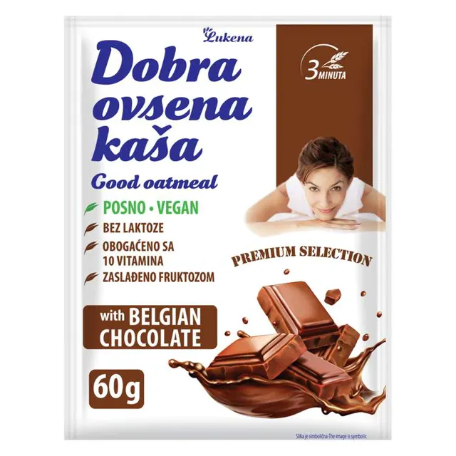 Dobra ovsena kasa belgijska cokolada 60g Dobra ovsena kasa