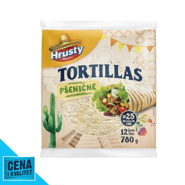 TORTILJA PŠENIČNA 12/1 780G HRUSTY HRUSTY